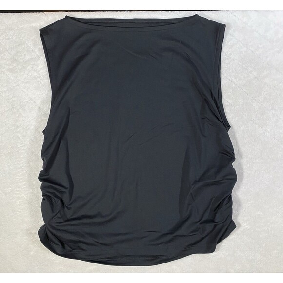 Abercrombie & Fitch YPB PowerSoft Black Muscle Tank Rouched Sides Women's XXL - Picture 3 of 9